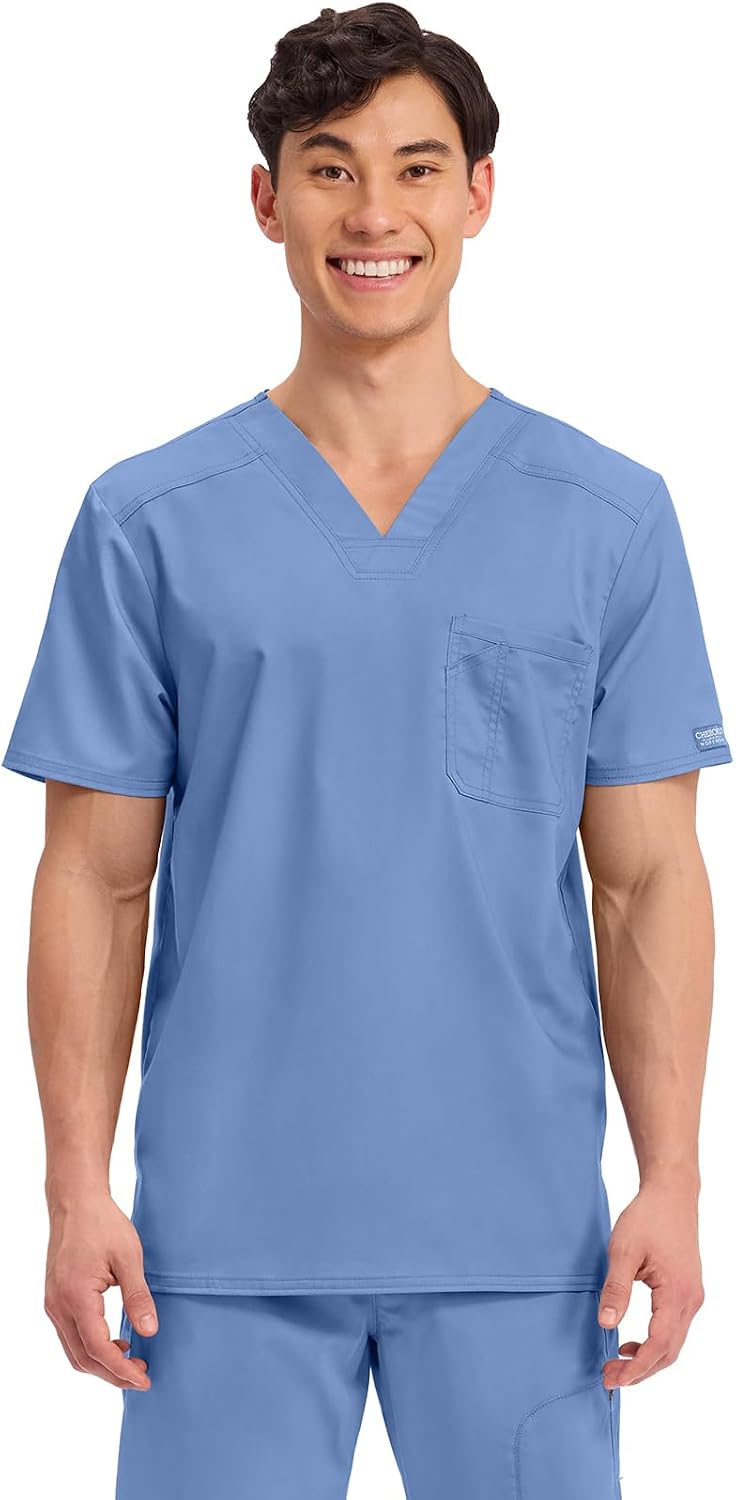 Cherokee WW Revolution Scrub for Men's Tuckable V-Neck Top 1 Chest Pocket