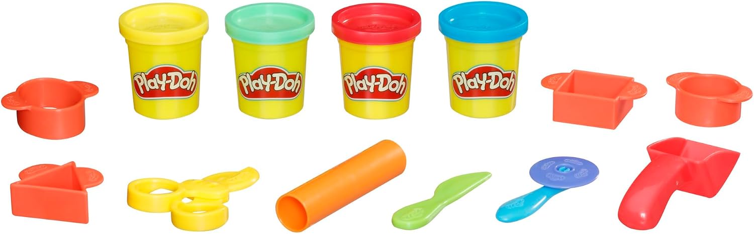Play-Doh Starter Set 9-Piece Kit with Storage Tote & 4 Modeling Compound Cans, Ages 3+, Presentation May Vary