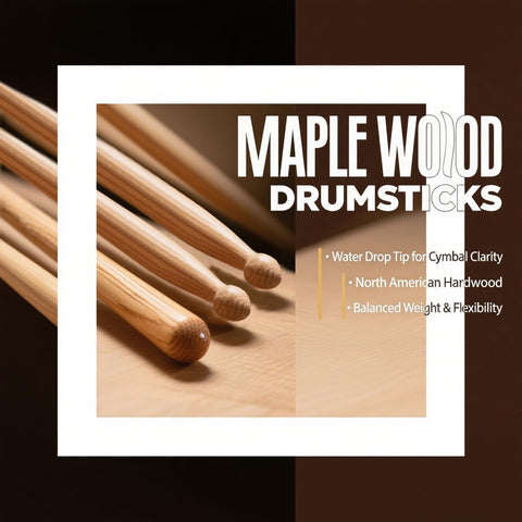 WOGOD 5A Drum Sticks Maple Drumsticks (Two pair)