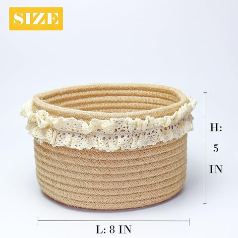 Basket for Gifts, Small Cute Decorative Jute Baskets for Baby