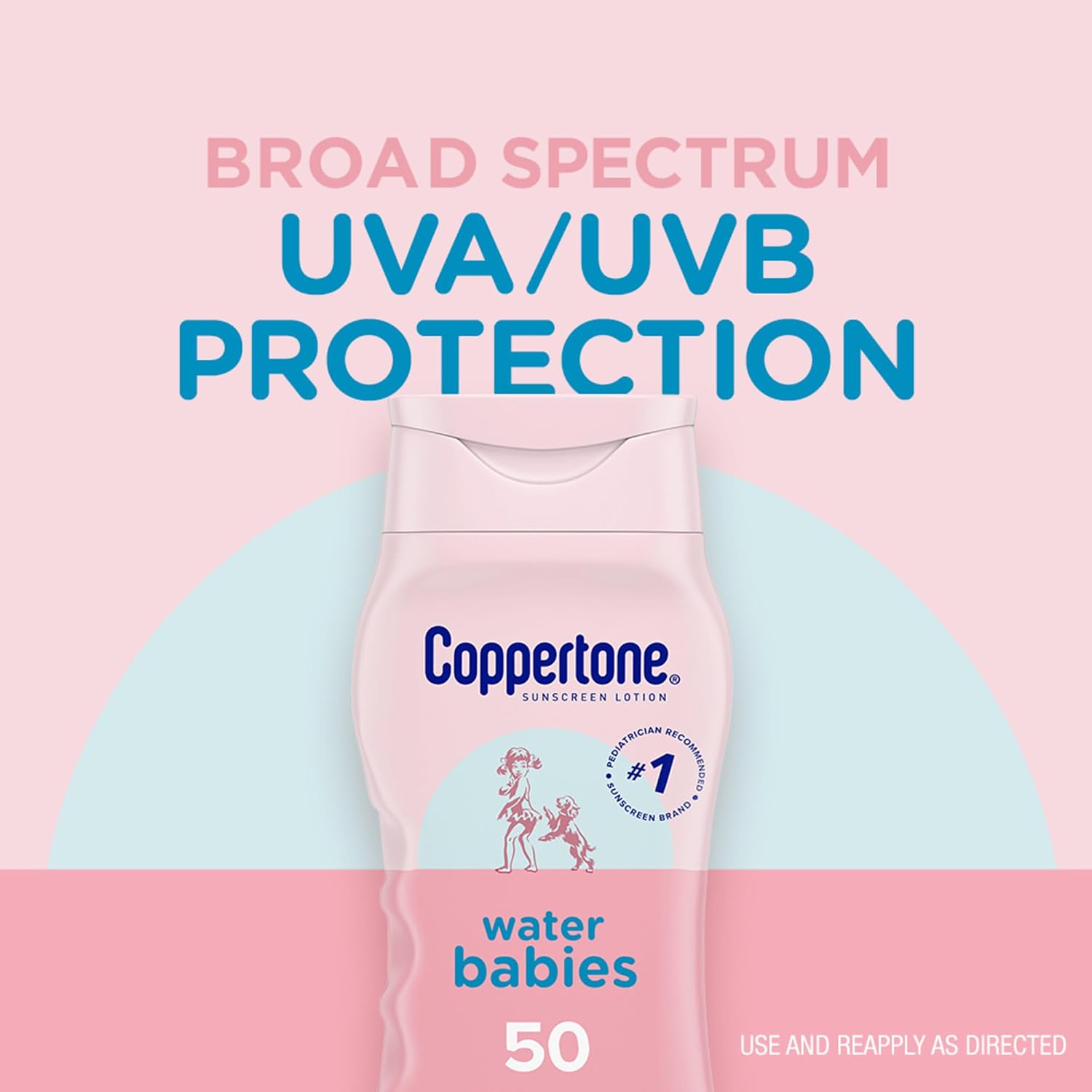 Coppertone WaterBabies Baby Sunscreen Lotion SPF 50 Hypoallergenic, 8 Fl Oz