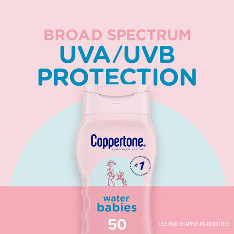 Coppertone WaterBabies Baby Sunscreen Lotion SPF 50 Hypoallergenic, 8 Fl Oz