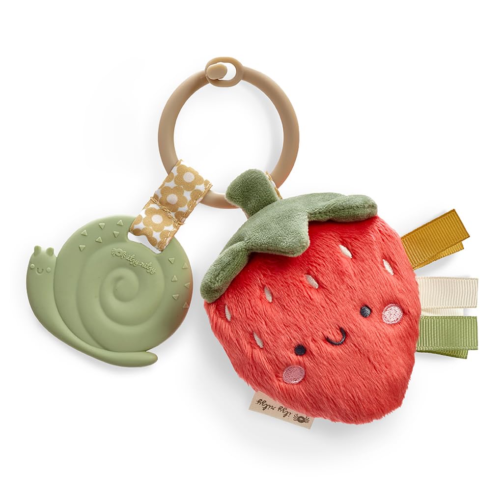 Itzy Ritzy Baby Teething Toy with Lovey, Infant Toy for 0+ Mos (Mushroom)