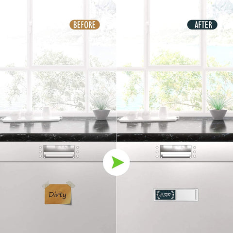 Dishwasher Magnet Clean Dirty Sign Shutter Only Changes When You Push It Non-Scratching Strong Magnet or Adhesive Options Indicator Tells Whether Dishes are Clean or Dirty (Deepblue)