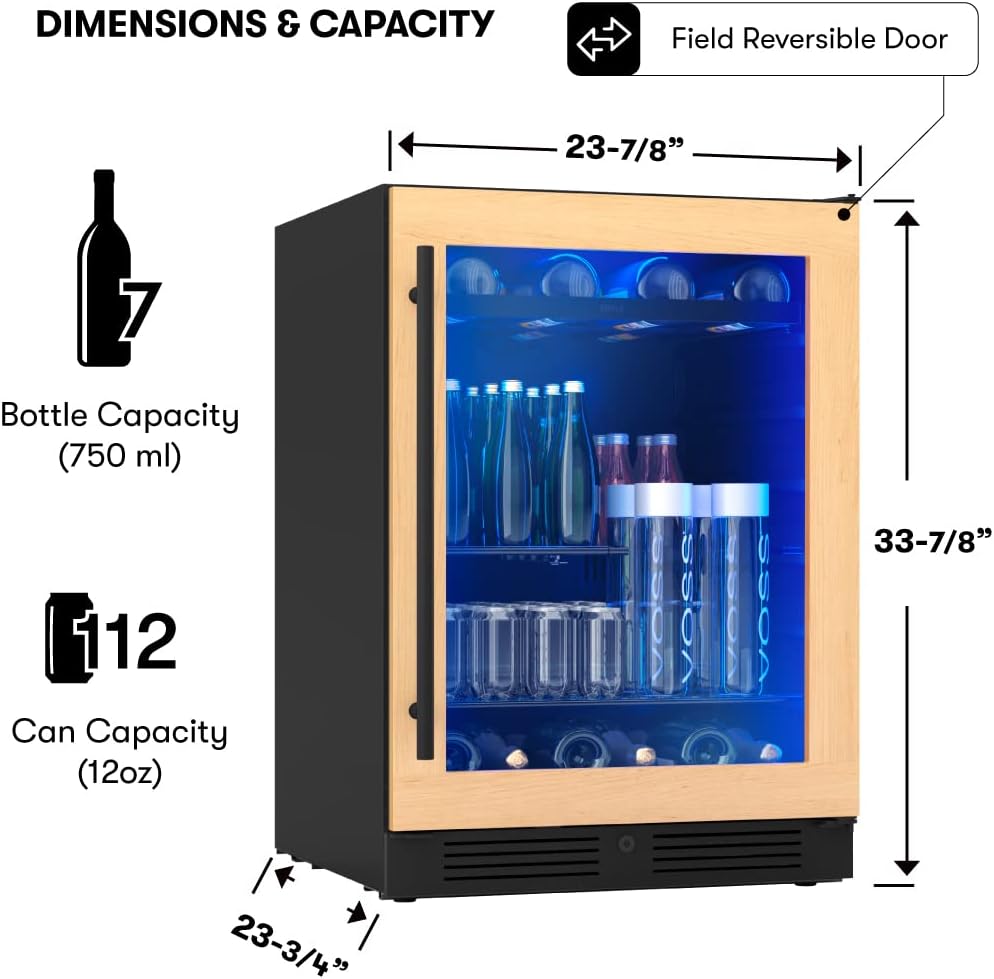 Zephyr Presrv 24 Inch Panel Ready Beverage and Wine Fridge Under Counter