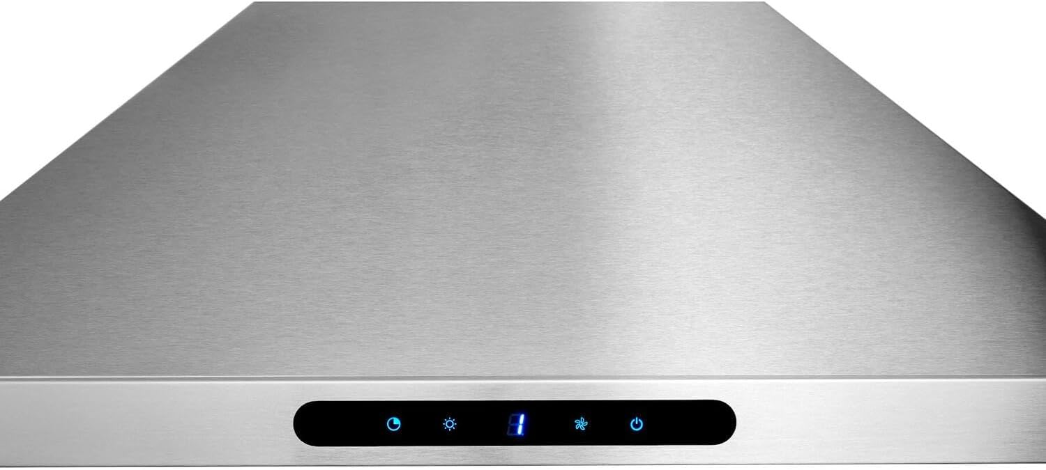 Broan-NuTone Elite 30" Pyramidal Chimney Range Hood with LED Lighting, Wall-Mount Kitchen Chimney Vent Hood, 640 Max CFM, Stainless Steel