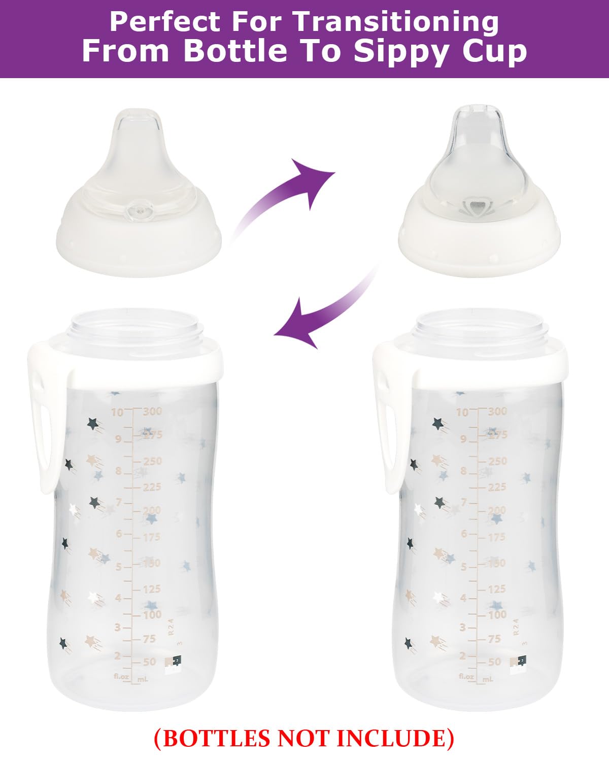 Sippy Cup Nipples for NUK Active Sippy Cup and Learner Cup,Variable Flow, Silicone Replacement Nipple,6+ Months,6 Count