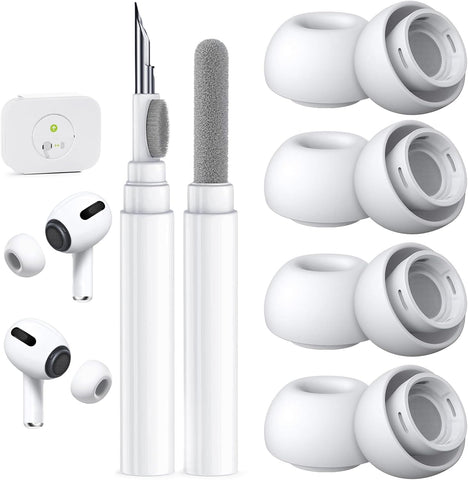 4 Pairs Replacement Ear Tips for AirPods Pro 2nd/1st (L-White)