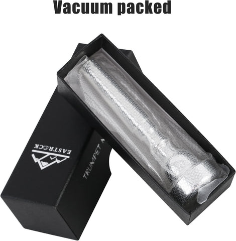 EASTROCK 1.25C Trumpet Mouthpiece Silver Plated Bb Trompeta, Vacuum Packed