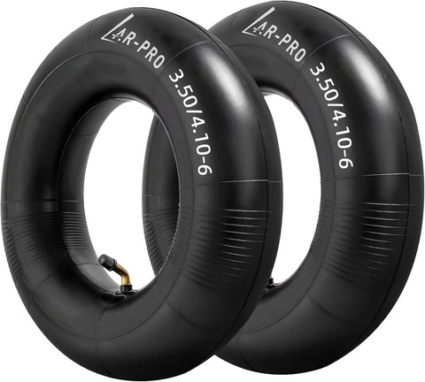 AR-PRO 3.50/4.10-6 (13 x 4.00-6) Replacement Inner Tubes for 6-Inch Rim Tires with TR-87 Bent Valve, Heavy-Duty Inner Tubes for Lawn Mowers, Wheelbarrows, Hand Trucks, Dollies – 2 Pack