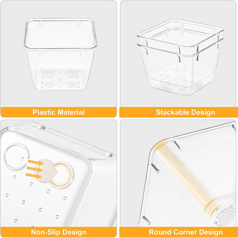SMARTAKE 13-Piece Drawer Organizers with Non-Slip Silicone Pads, 5-Size