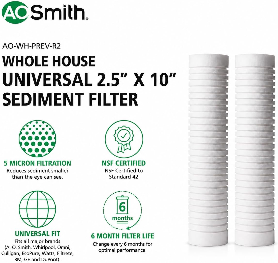 A. O. Smith 2.5"x10" 5-Micron Universal Sediment Filter | AO-WH-PREV-R2