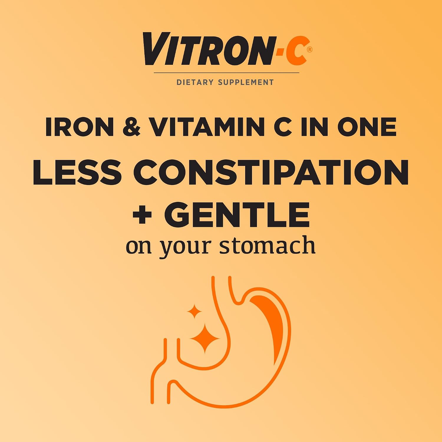Vitron-C Iron Supplement Plus Vitamin C, Immunity Support, 60 Ct