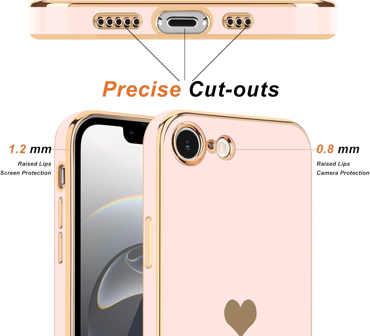 Teageo for iPhone 16e Case/for iPhone 17e Case for Girl Women, Light Pink