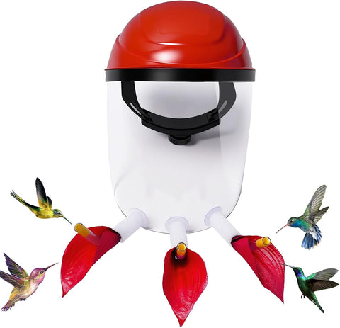 Hummingbird Feeder Hat, Wearable Hummingbird Feeder Helmet