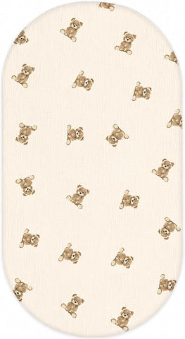 Organic Baby Bassinet Sheets 33”x17” 100% Muslin Cotton for Baby Girl Boy, Soft Fitted Mattress Pad Cover Compatible with Halo BassiNest Swivel Sleeper, Graco, Baby Delight, Chicco, Angelbliss