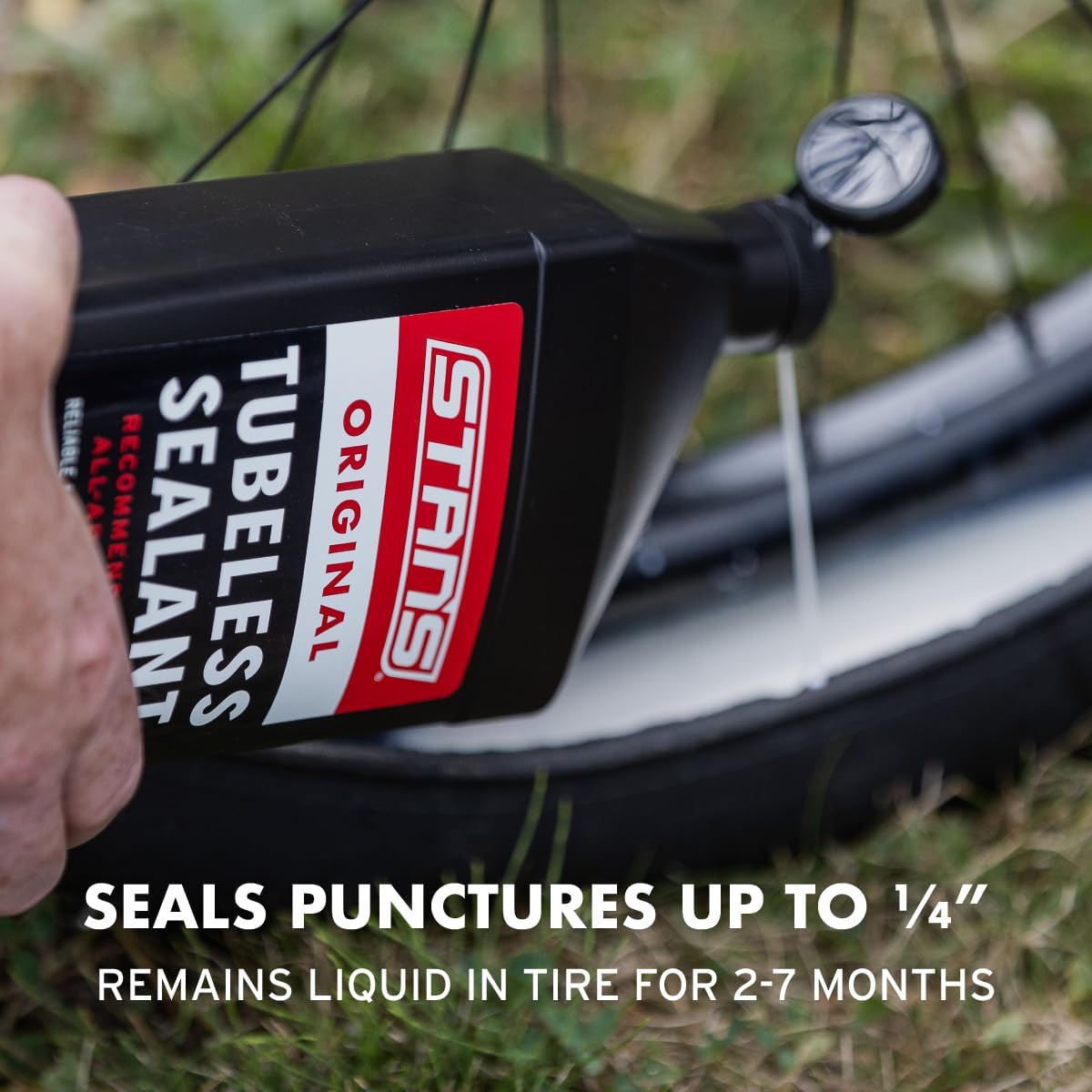 Stan's NoTubes Tire Sealant, Long Lasting Flat Prevention, Ultra Fast Sealing, up to 1/4" punctures, Proactive Tire Repair, for Mountain, Road, Gravel, Cyclocross, and Commuter Bikes