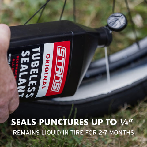 Stan's NoTubes Tire Sealant, Long Lasting Flat Prevention, Ultra Fast Sealing, up to 1/4" punctures, Proactive Tire Repair, for Mountain, Road, Gravel, Cyclocross, and Commuter Bikes