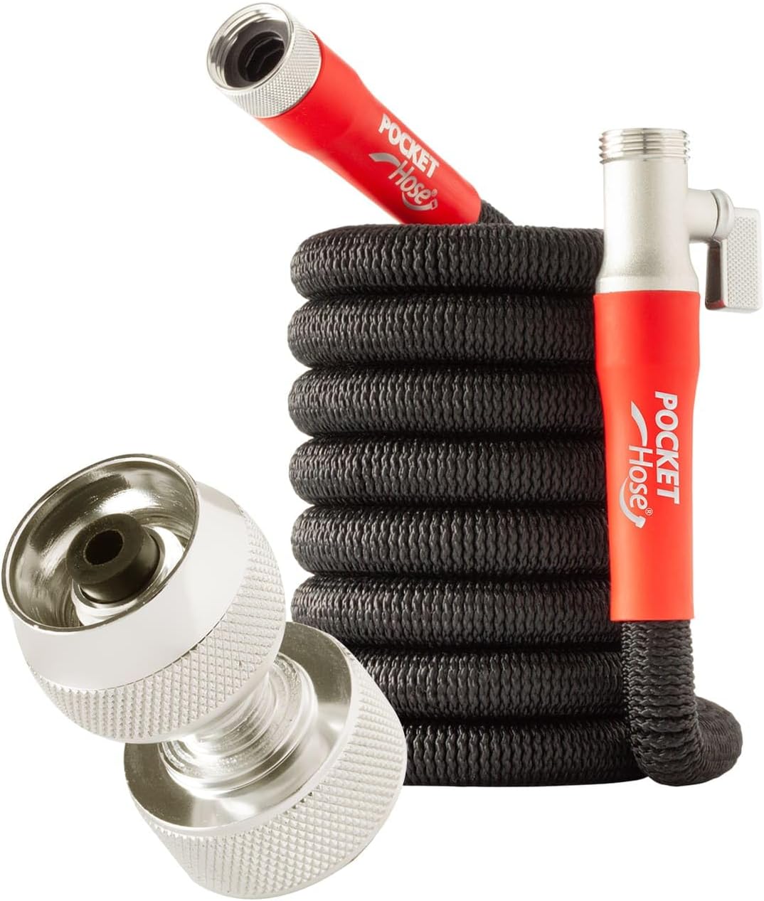 Pocket Hose 25 FT Silver Bullet 2.0 Hose, Turbo Shot Nozzle, Kink-Free