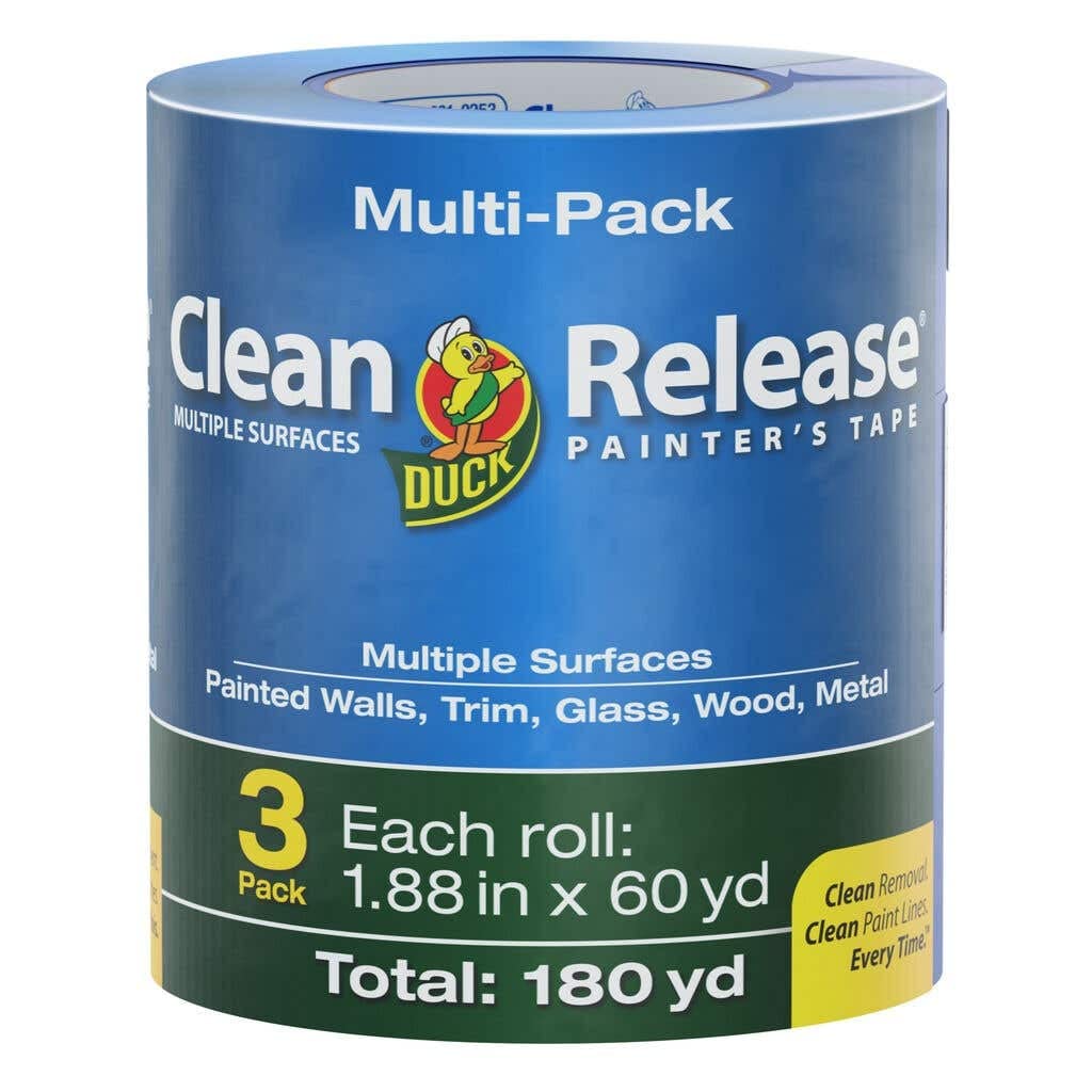 Duck Clean Release Blue Painter's Tape, 2-Inch (1.88-Inch x 60-Yard), Single Roll, 240195 (Pack of 12)