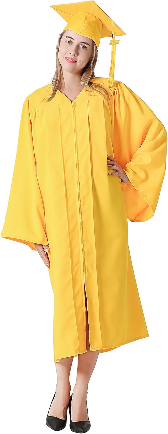 GraduationMall Matte Graduation Gown Cap Tassel Set 2026 for High School and Bachelor