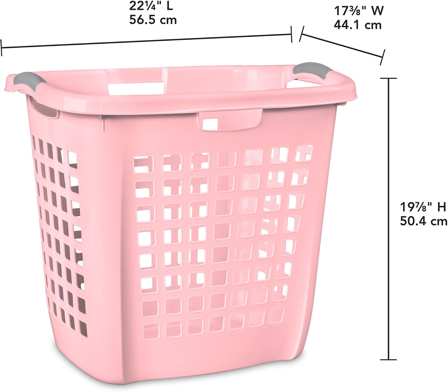 Sterilite 4-Pack Ultra Easy Carry Laundry Basket, Plastic Clothes Hamper Bin w/Comfort Grip Handles & Rim, 2.1 Bushel Capacity, Pink Frost