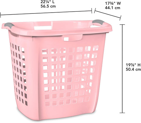 Sterilite 4-Pack Ultra Easy Carry Laundry Basket, Plastic Clothes Hamper Bin w/Comfort Grip Handles & Rim, 2.1 Bushel Capacity, Pink Frost
