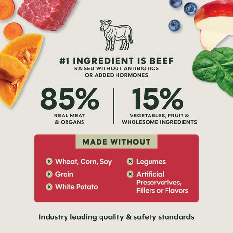 Instinct Freeze Dried Meals, Natural Dog Food, Grass-Fed Beef, 45 oz. Bag