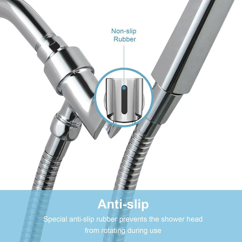 OFFO Shower Head Holder for Handheld Shower Head, Adjustable Shower Arm Mount for Connecting Shower Arm and Shower Hose, 1/2 Inch IPS Female Inlet and Male Outlet, Chrome Finish