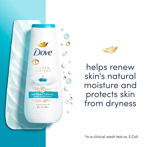 Dove Body Wash Care & Protect Antibacterial 4 Count For All Skin Types Protects from Dryness 20 oz