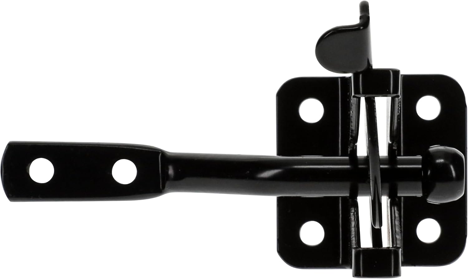National Hardware Automatic Gate Latch, 4 in Strike, Steel, Black