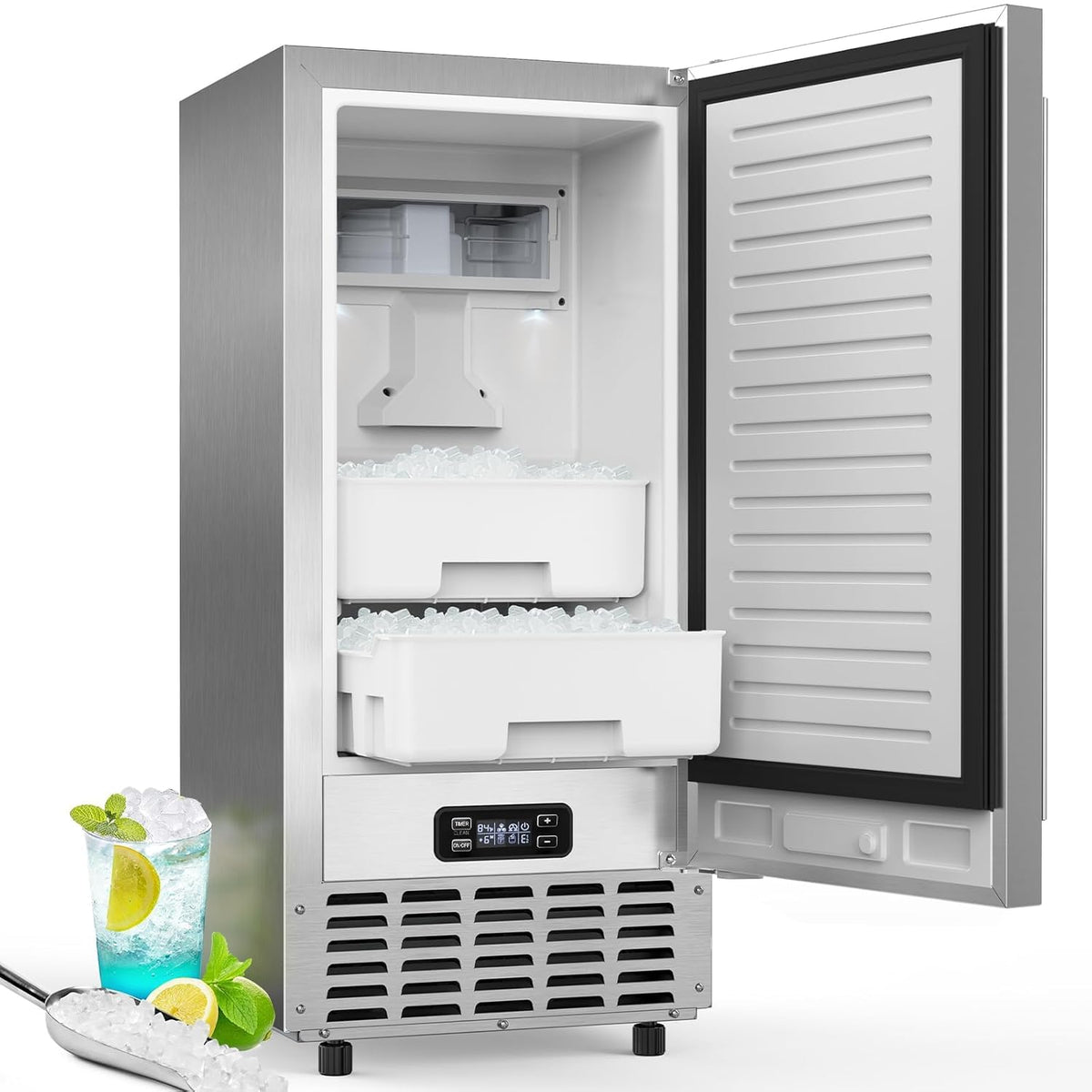 Electactic Nugget Ice Machine, Commercial Undercounter Ice Maker