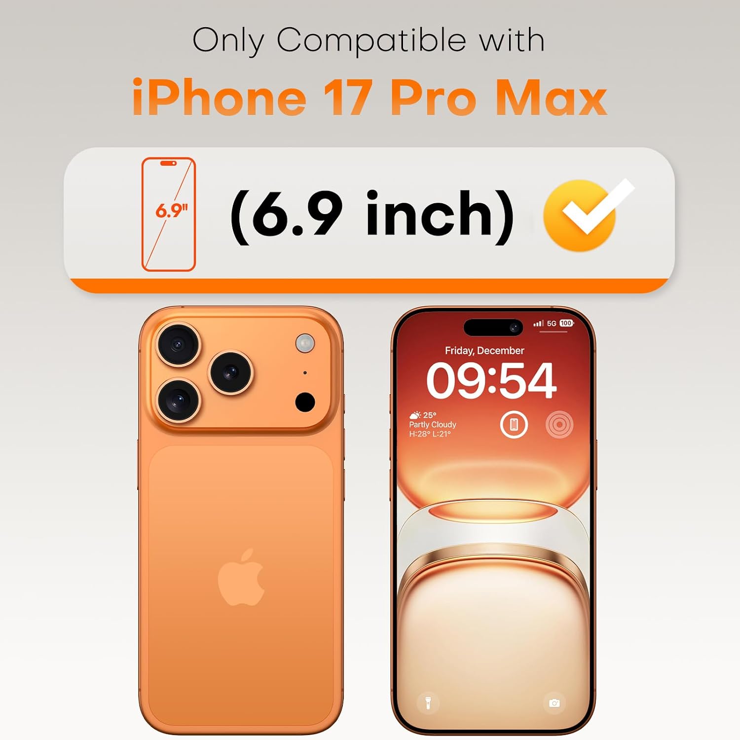 TOCOL for iPhone 17 Pro Max Screen Protector, Clear