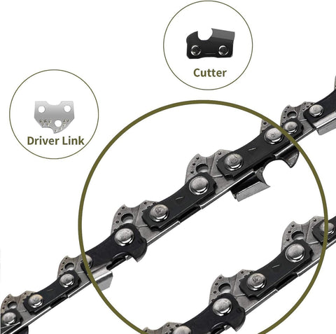 5Pack 14 Inch Chainsaw Chain 52 Drive Links 3/8" LP Pitch .050" Gauge Fits Husqvarna 120, Echo CS-310, Ryobi RY3714, Poulan, Homelite and more