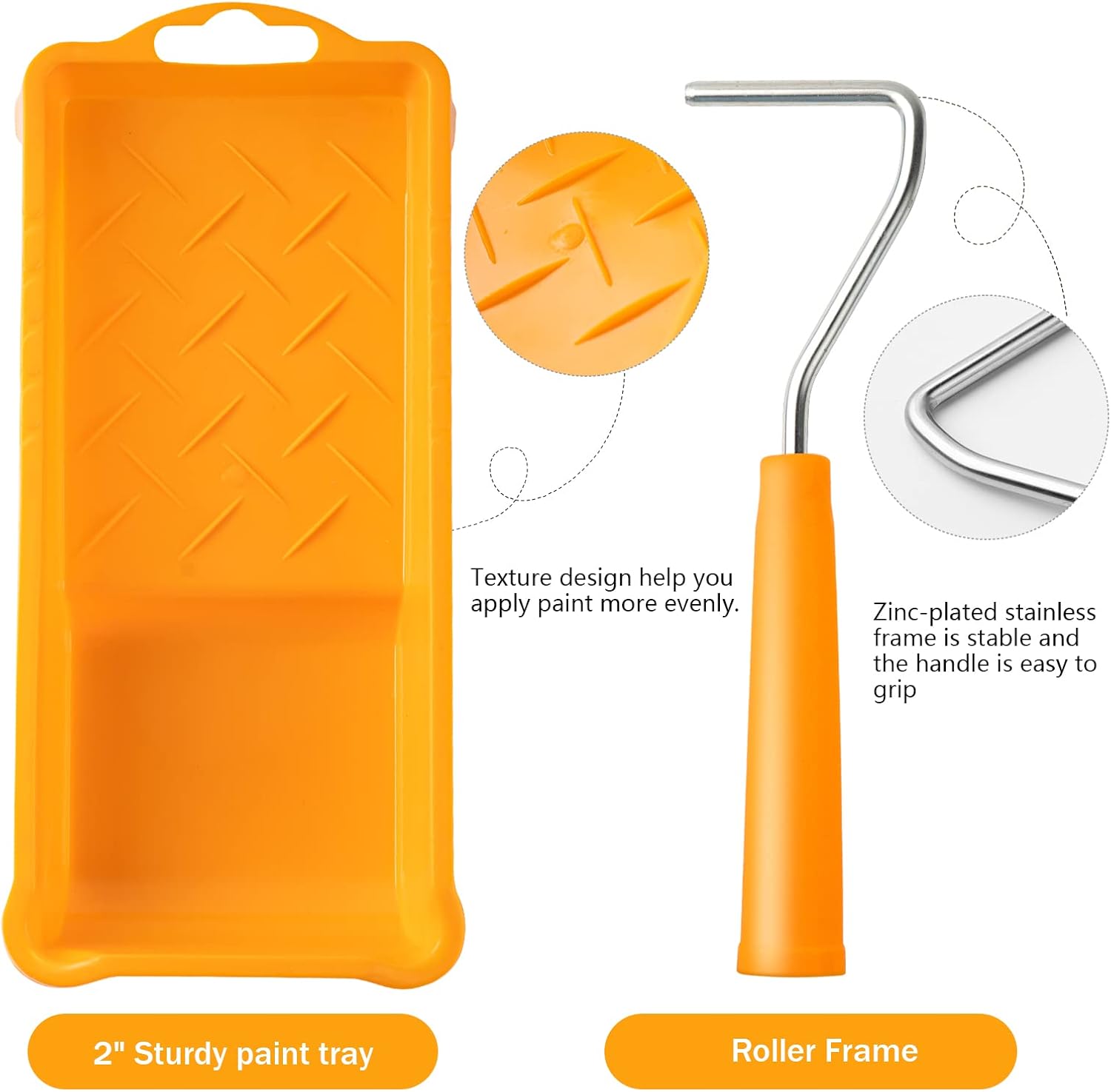 Mister Rui 2 Inch Foam Paint Roller Kit, Mini Paint Roller Brush 9 Pack