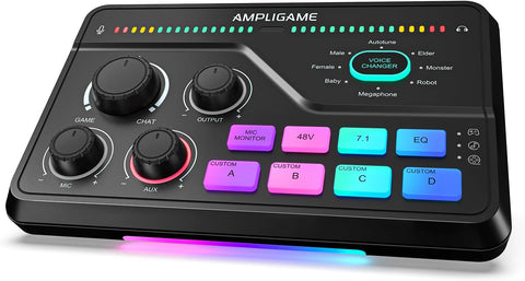 FIFINE SC8 Gaming Audio Mixer for Live Streaming with 7.1ch Surround sound