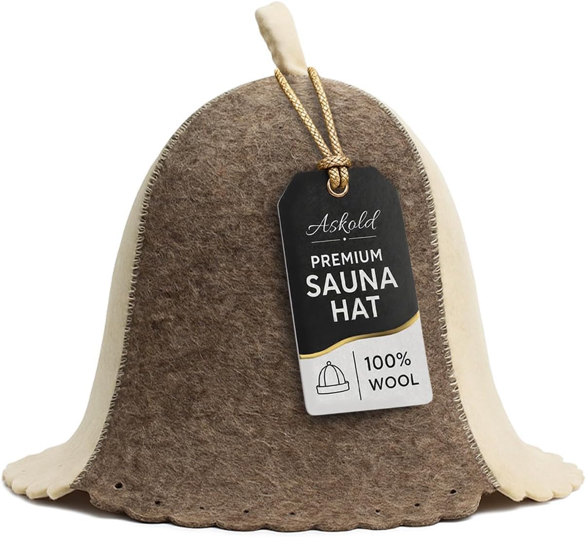 ASKOLD 2pcs Sauna Hats Wool, Sauna Hat for Men Wool Sauna Hat Banya Hat for Men Sauna Cap for Men, Sauna Hat Cap for Women White-Grey