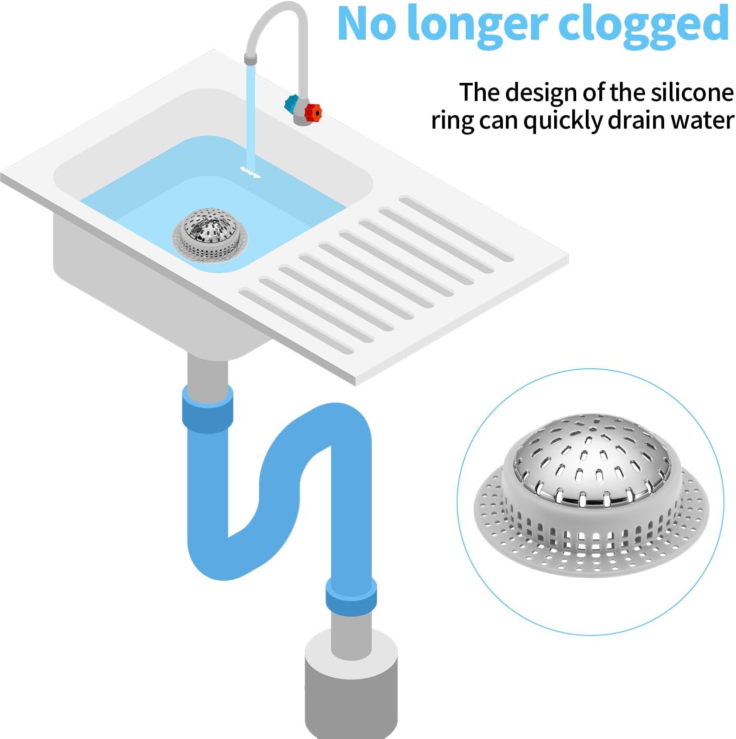 Aluvor Bathtub Drain Hair Catcher Shower Drain Cover Sink Drain Protector