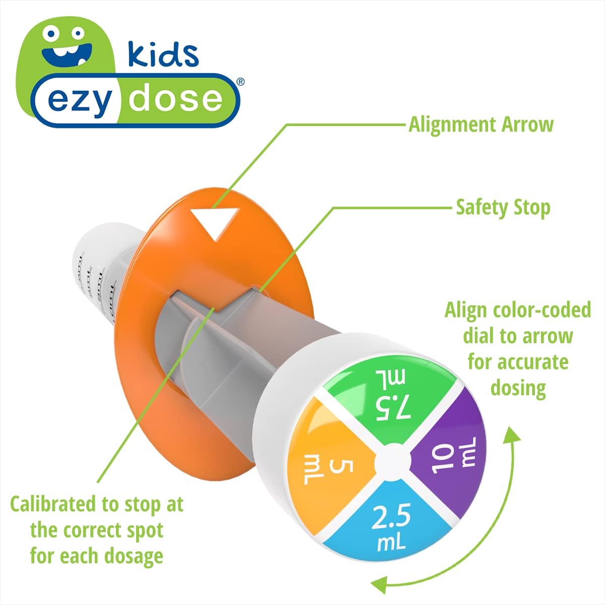 Ezy Dose Kids Baby Oral Syringe & Dispenser, 10 mL, Color Coded, BPA Free