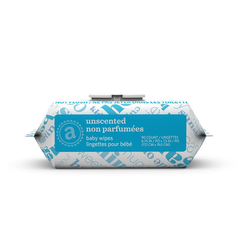 Amazon Elements Baby Wipes, Unscented, Hypoallergenic, Alcohol-Free, 270 Count, Flip-Top Packs