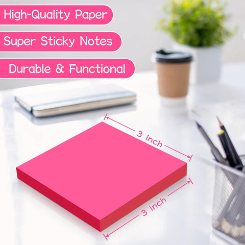 (18 Pads) Sticky Notes 3x3 inch, 9 Bright Colors Self-Stick Pads