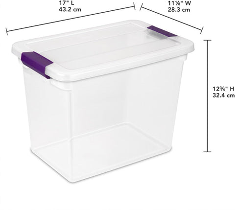 Sterilite ClearView Latch Boxes, Storage Bins with Lids, 27 Quart, 12-Pack