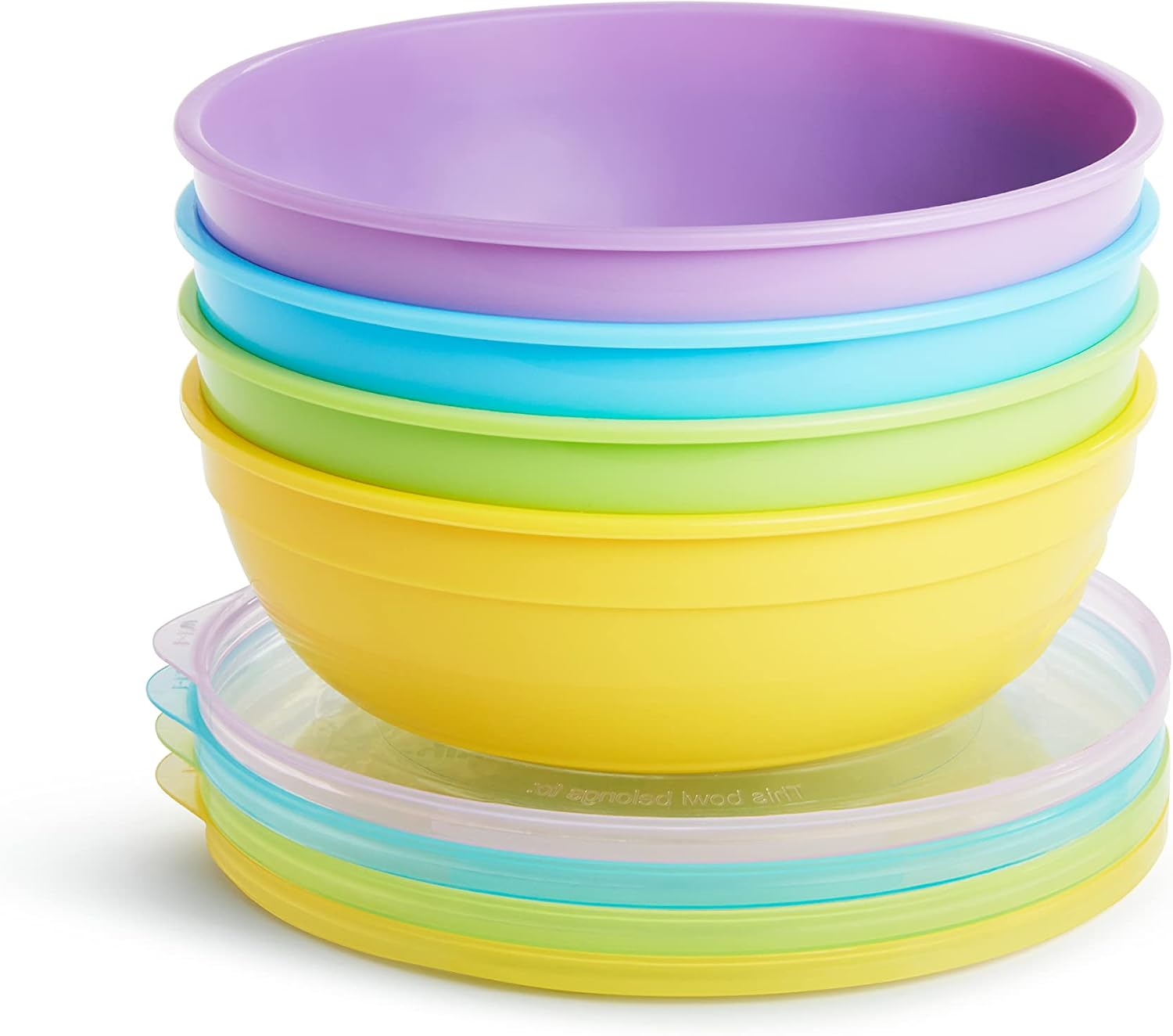 Munchkin® Love-a-Bowls™ 10 Piece Baby Feeding Set, Includes Bowls with Lids and Spoons, Multicolor