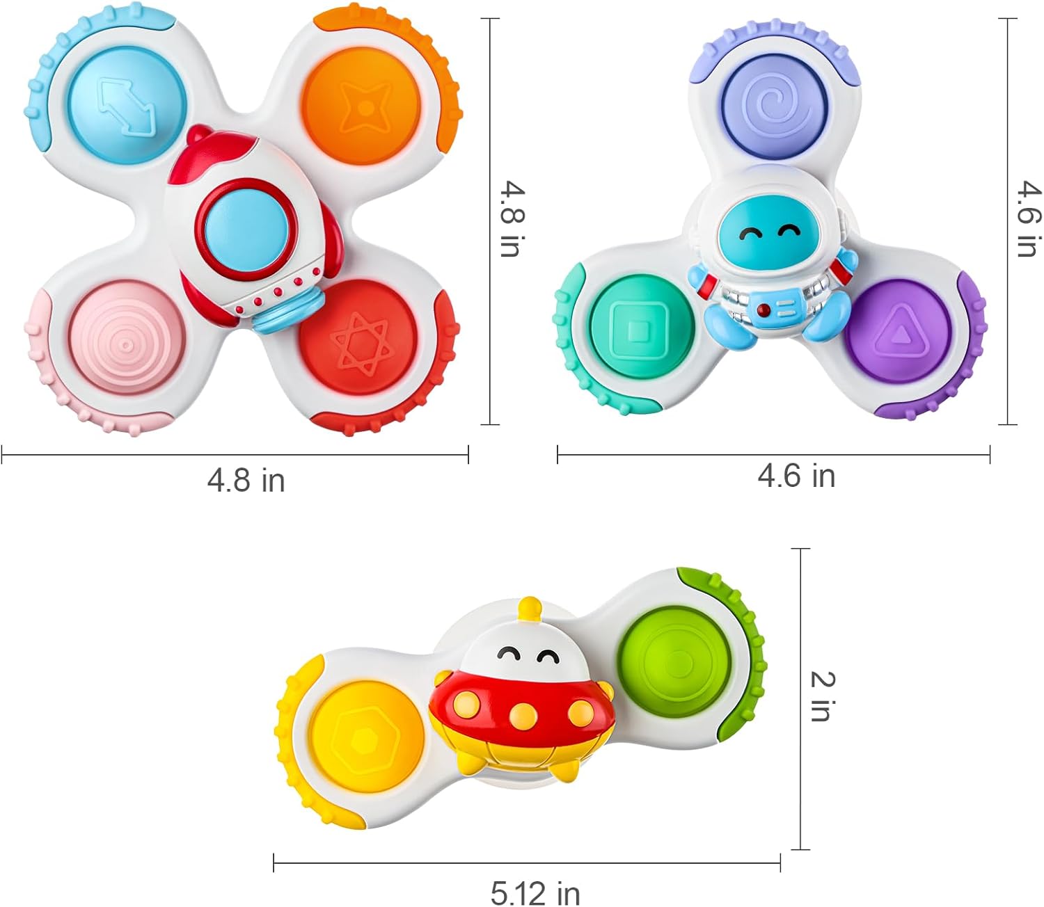 ALASOU Pop Suction Cup Spinner Airplane Travel Toys for 1 Year Old Boy Girl