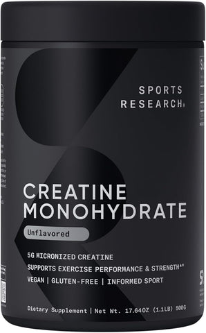 Sports Research® Creatine Monohydrate Powder 5g, Unflavored (100 Servings)