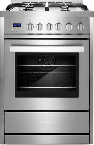 24 in. Nebula Coll 2.7 cu ft 4 Burner Gas Range Convection, Stainless Steel