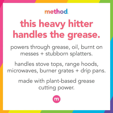 method Heavy Duty Degreaser, Lemongrass Scent, 28 fl oz, 8 Pack | Cuts through Grease, Oil, Burnt-On Messes and Stubborn Splatters, For Use on Stove Tops, Range Hoods, Microwaves, and More