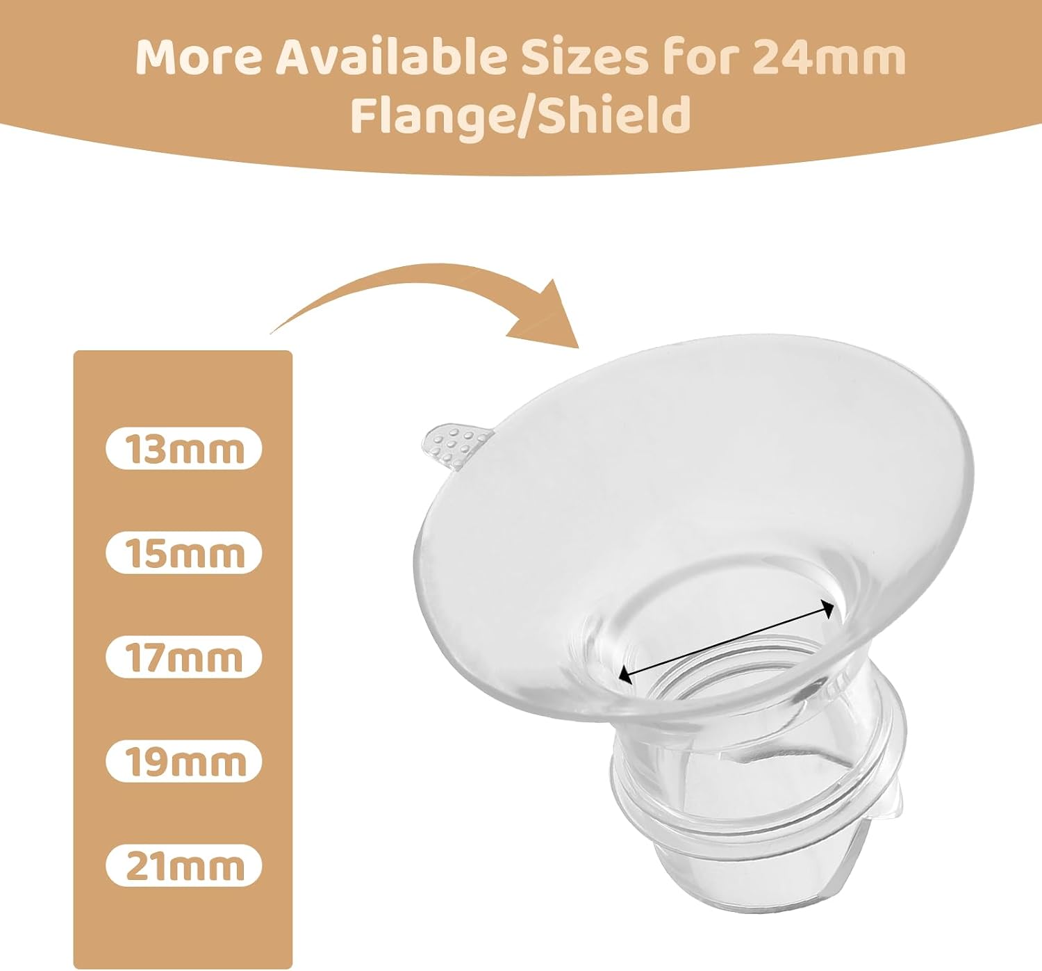 Flange Inserts 17mm Compatible with Medela/Spectra/TSRETE/Elvie/Momcozy/Bellababy Breast Pump 24mm Shields/Flanges, Reduce 24mm Nipple Tunnel Down to 17 mm, 4PCS