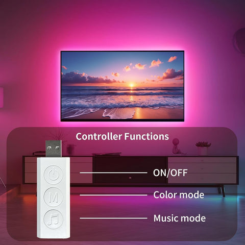KSIPZE LED Lights for TV, 19.7ft TV led Backlight for 65-85 Inch TVs RGB TV Backlight Behind Music Sync Smart APP & Button Control TV LED Strip Lights USB Powered for Bedroom/Gaming
