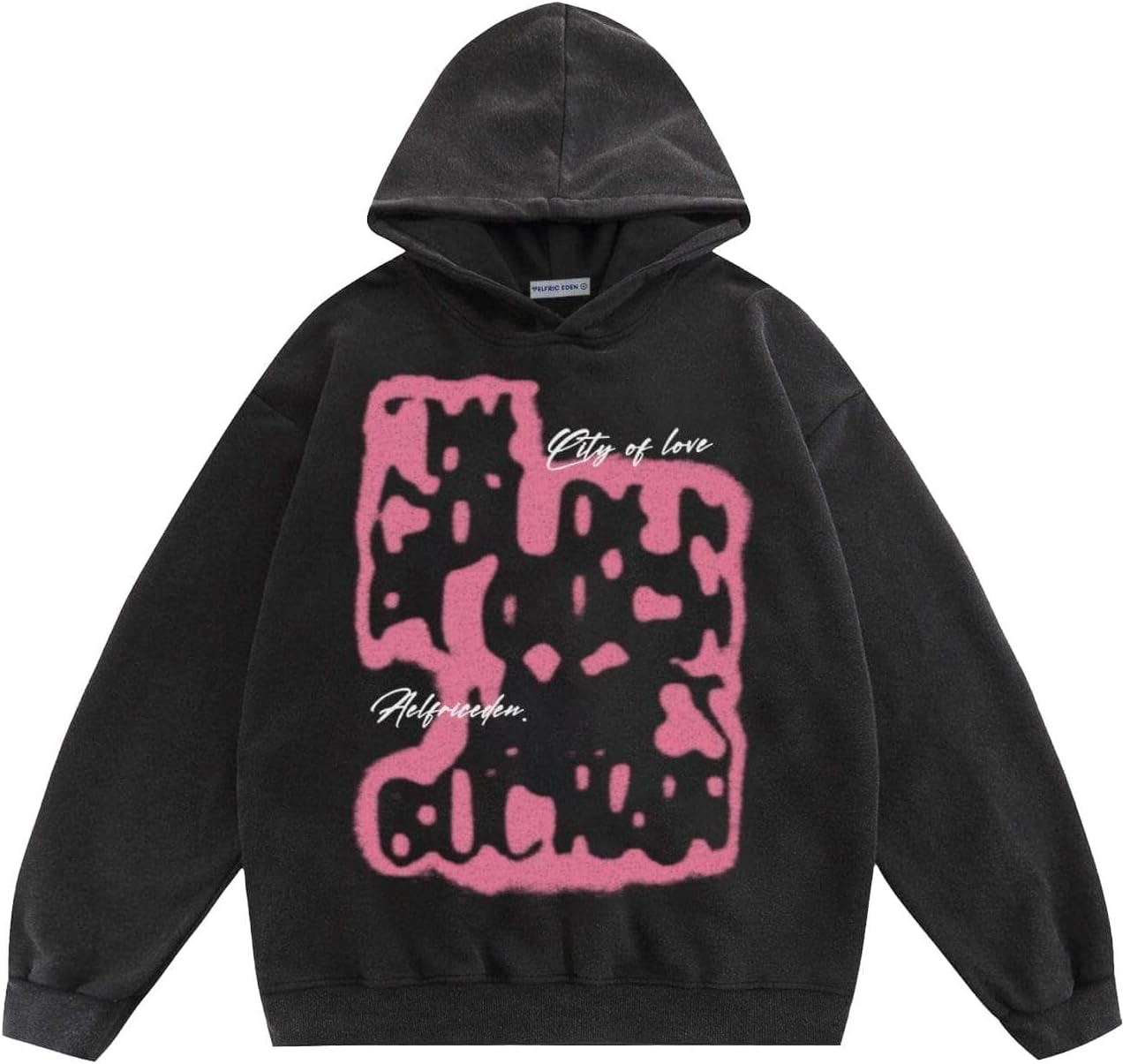 Aelfric Eden Mens Oversized Graphic Hoodies Abstraction Print Washed Hoodie Sweatshirt Unisex Hooded Pullover Tops